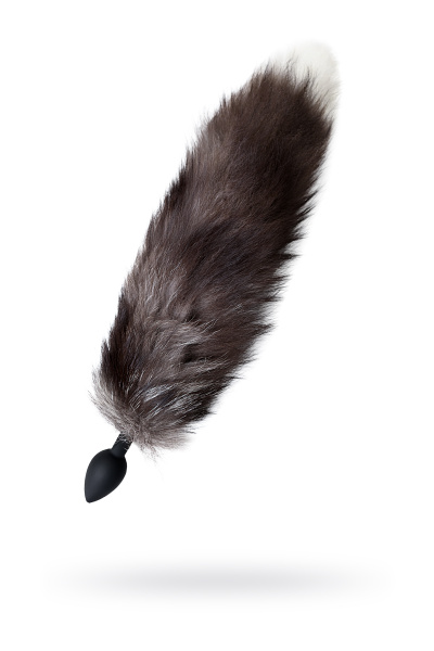 Анальная втулка с декоративным хвостом TOYFA POPO Pleasure, чернно-серый