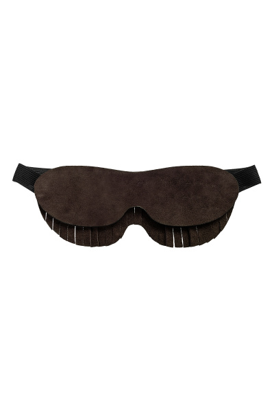 Маска с бахромой Pecado BDSM, натуральный велюр, шоколад