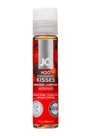 Съедобный лубрикант со вкусом клубники JO H2O Strawberry kisses, 30 мл