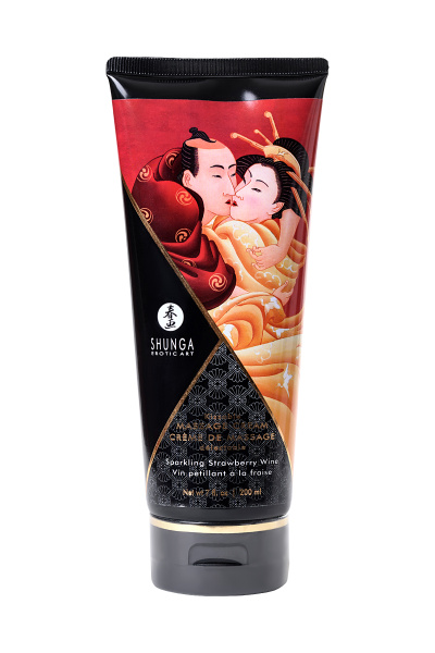 Массажный крем Shunga /Клубника и шампанское/ 200 мл