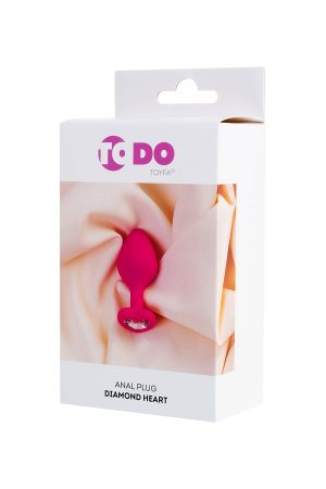 Анальная втулка TODO BY TOYFA DIAMOND HEART, силикон, розовая, 8 см, Ø 3 см