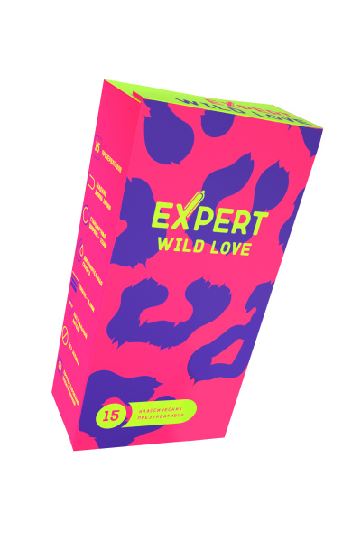Презервативы EXPERT Wild Love , ребристые с точками, 15 шт