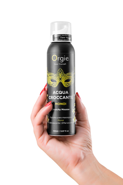 Шипучая увлажняющая пена для массажа Orgie Acqua Croccante Monoi, аромат масла моной, 150 мл